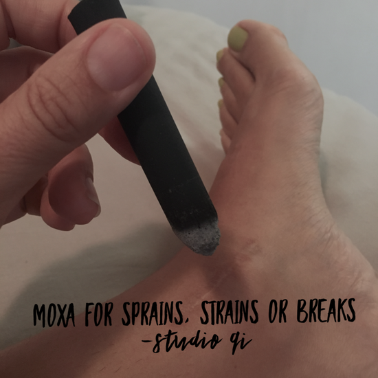 Moxa for rolled ankles, sprains, strains or breaks